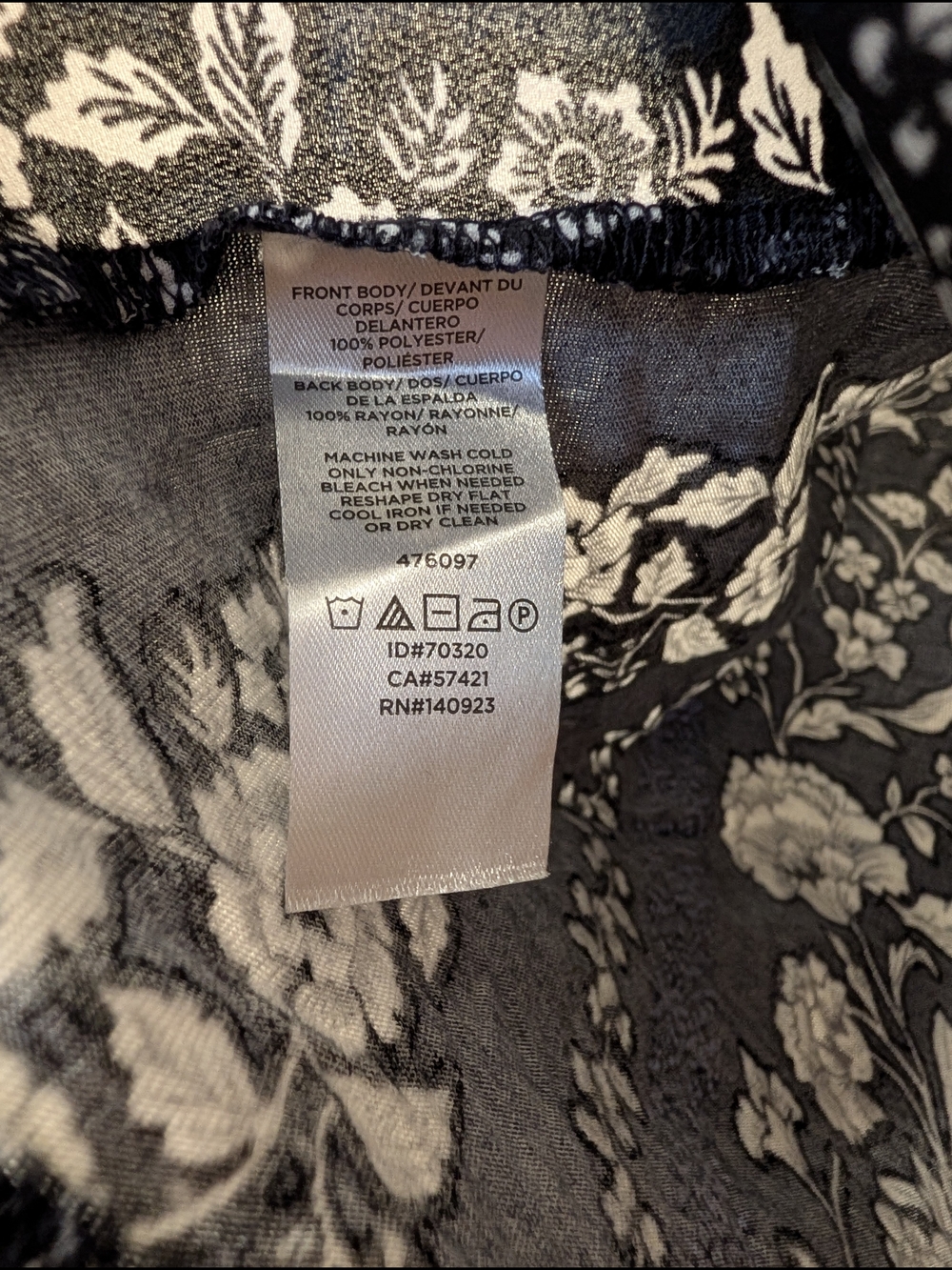 LOFT Navy Floral-Striped Sleeveless Blouse - Picture 5 of 5